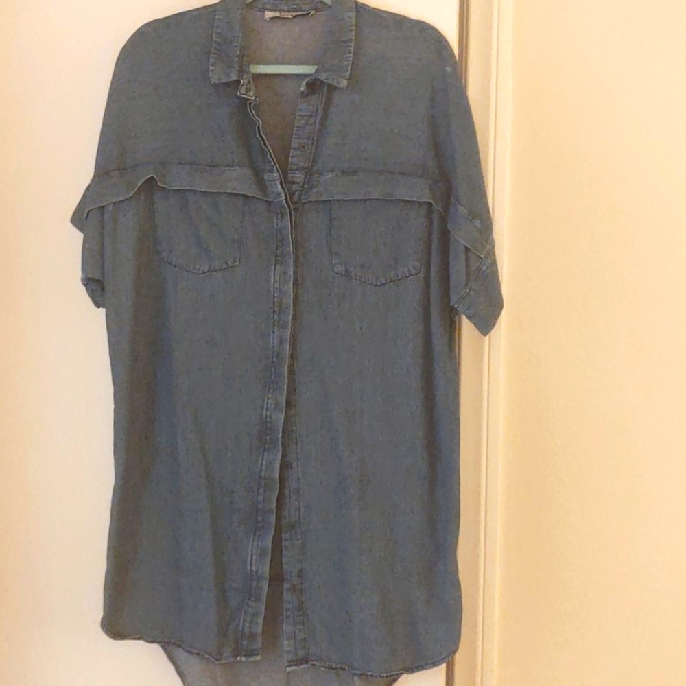 Lover oversized denuim shirt dress.
